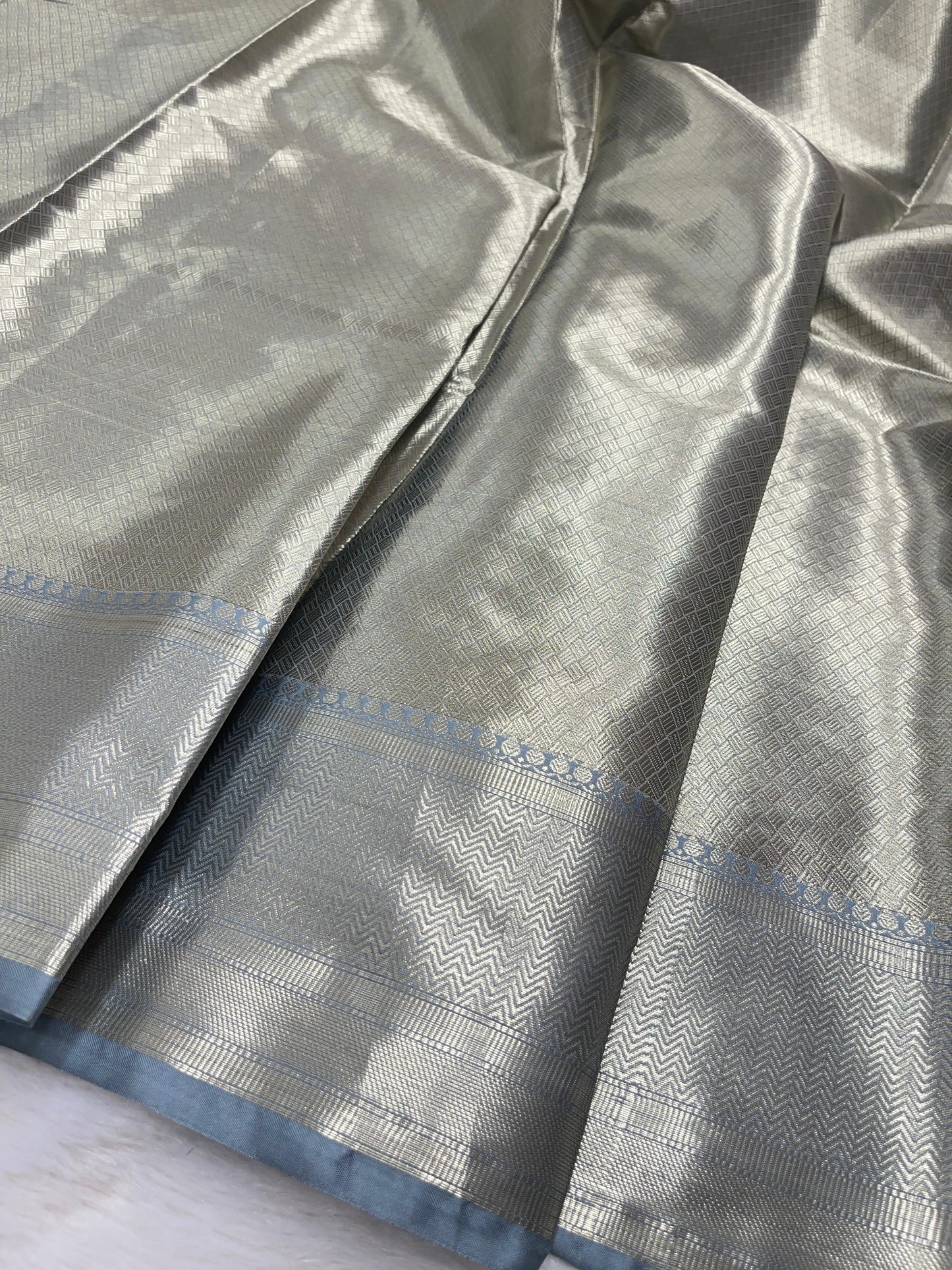 Light Brown Cotton Water Ring Zari Booti Banarasi Saree JVC_2