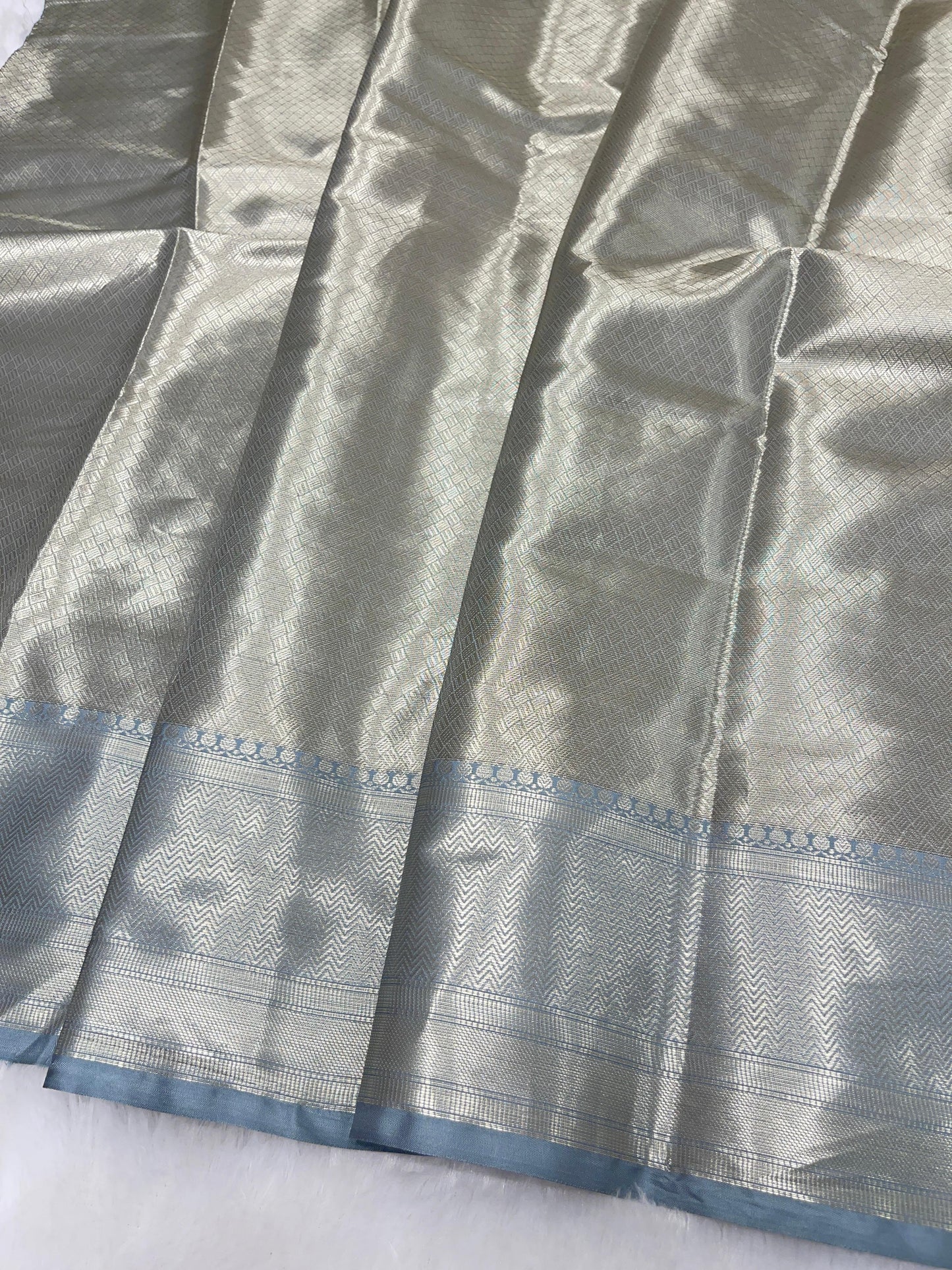 Rust Red Cotton Water Ring Zari Booti Banarasi Saree JVC_3