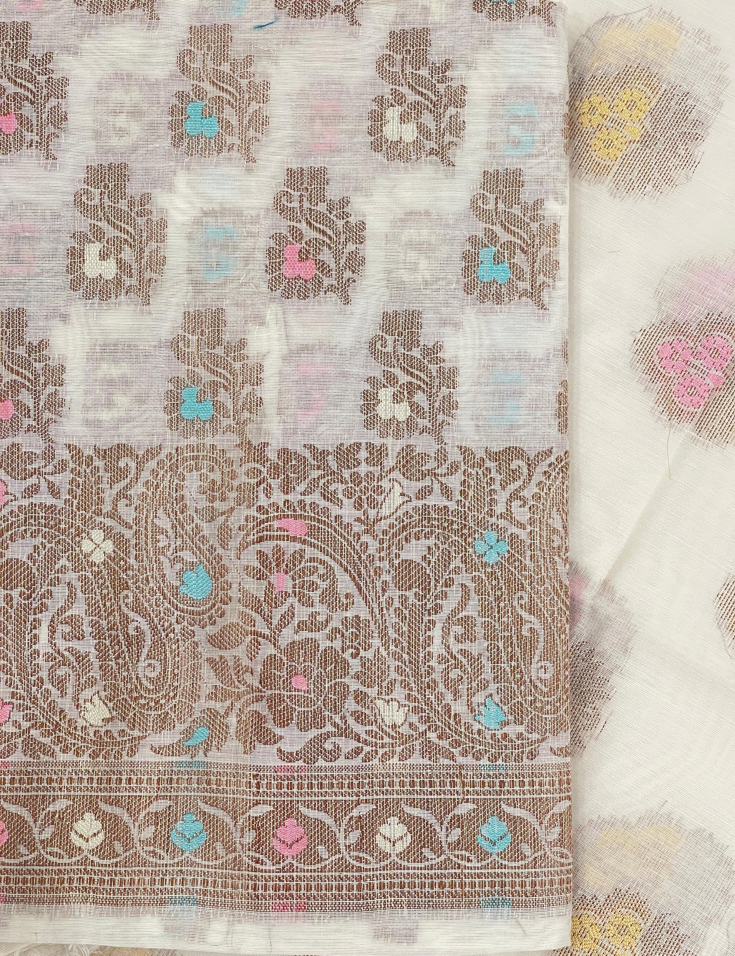 Cream Cotton Silk Banarasi 3 pcs Suit Set 680ASD_CS26