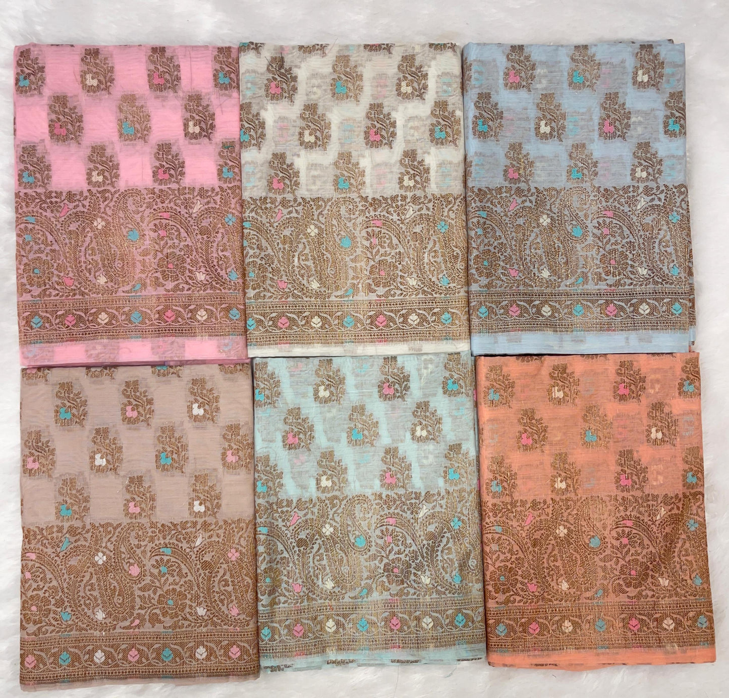 Cotton Silk Banarasi 3 pcs Suit 680 ASD_CS26-ASD_CS31 SET