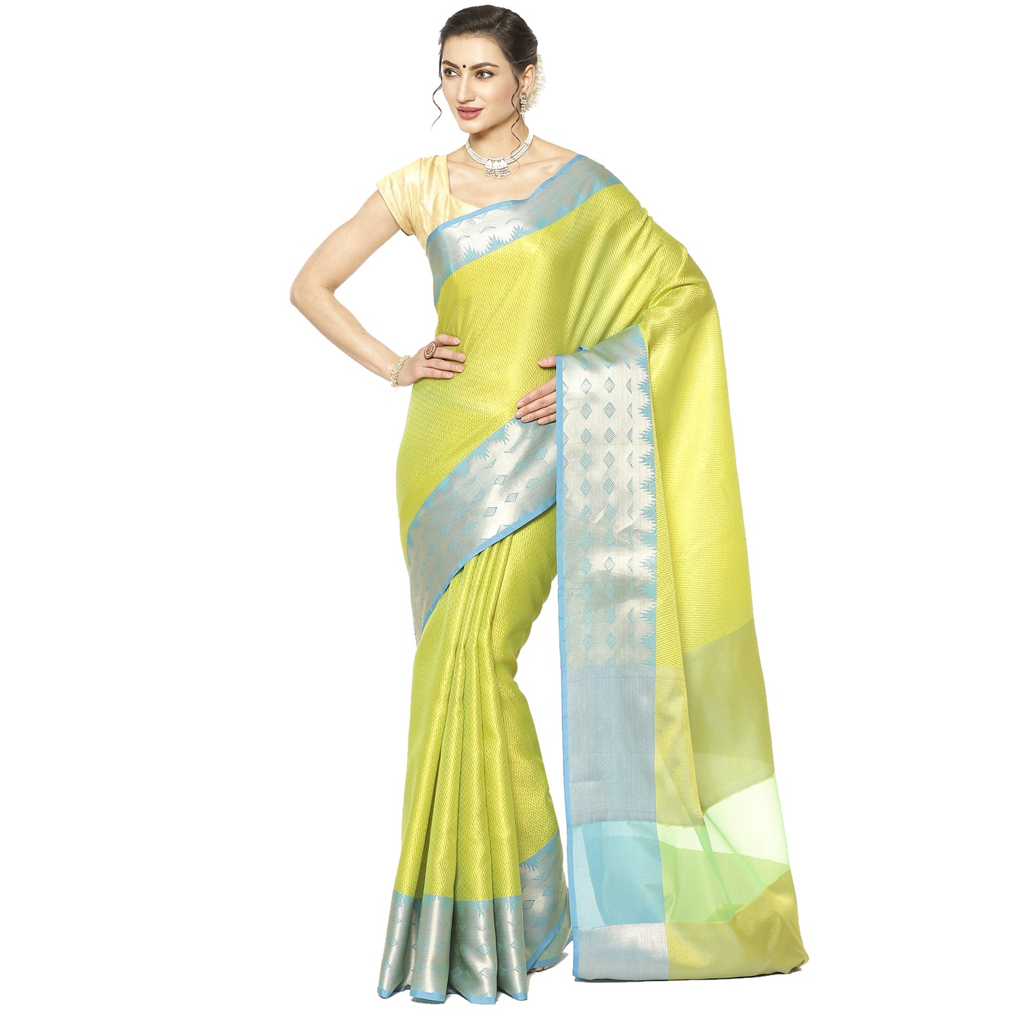 Yellow Tanchoi Banarasi Sarees For Women GEBC12