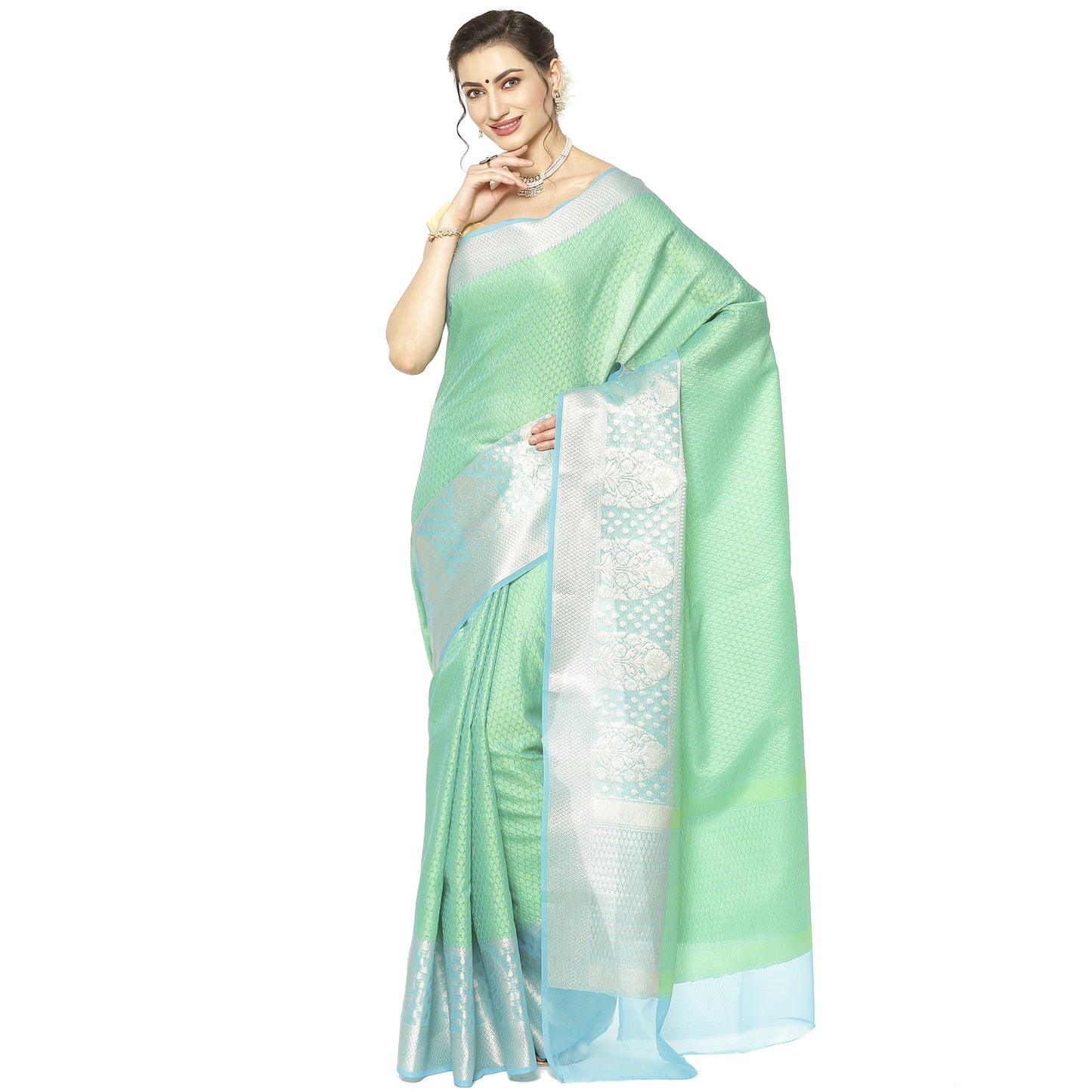 Green Tanchoi Banarasi Sarees For Women GEBC14