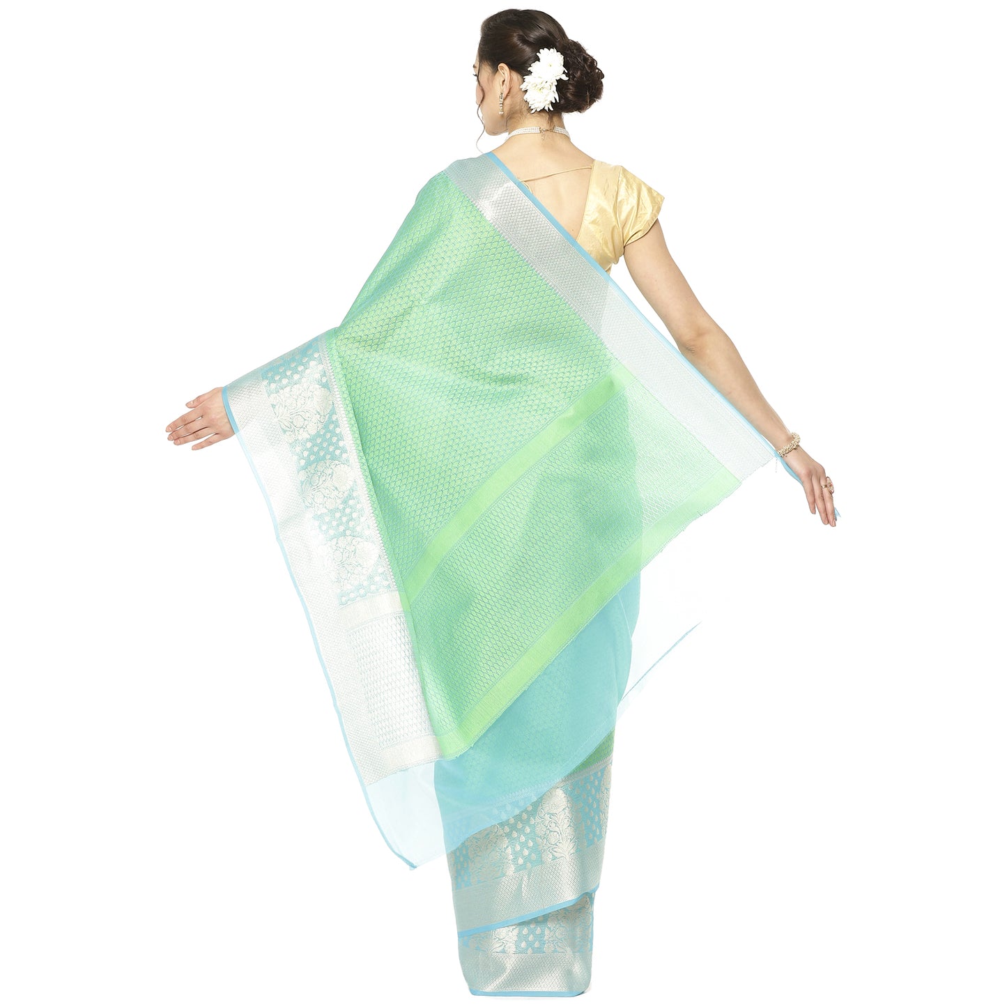 Green Tanchoi Banarasi Sarees For Women GEBC14