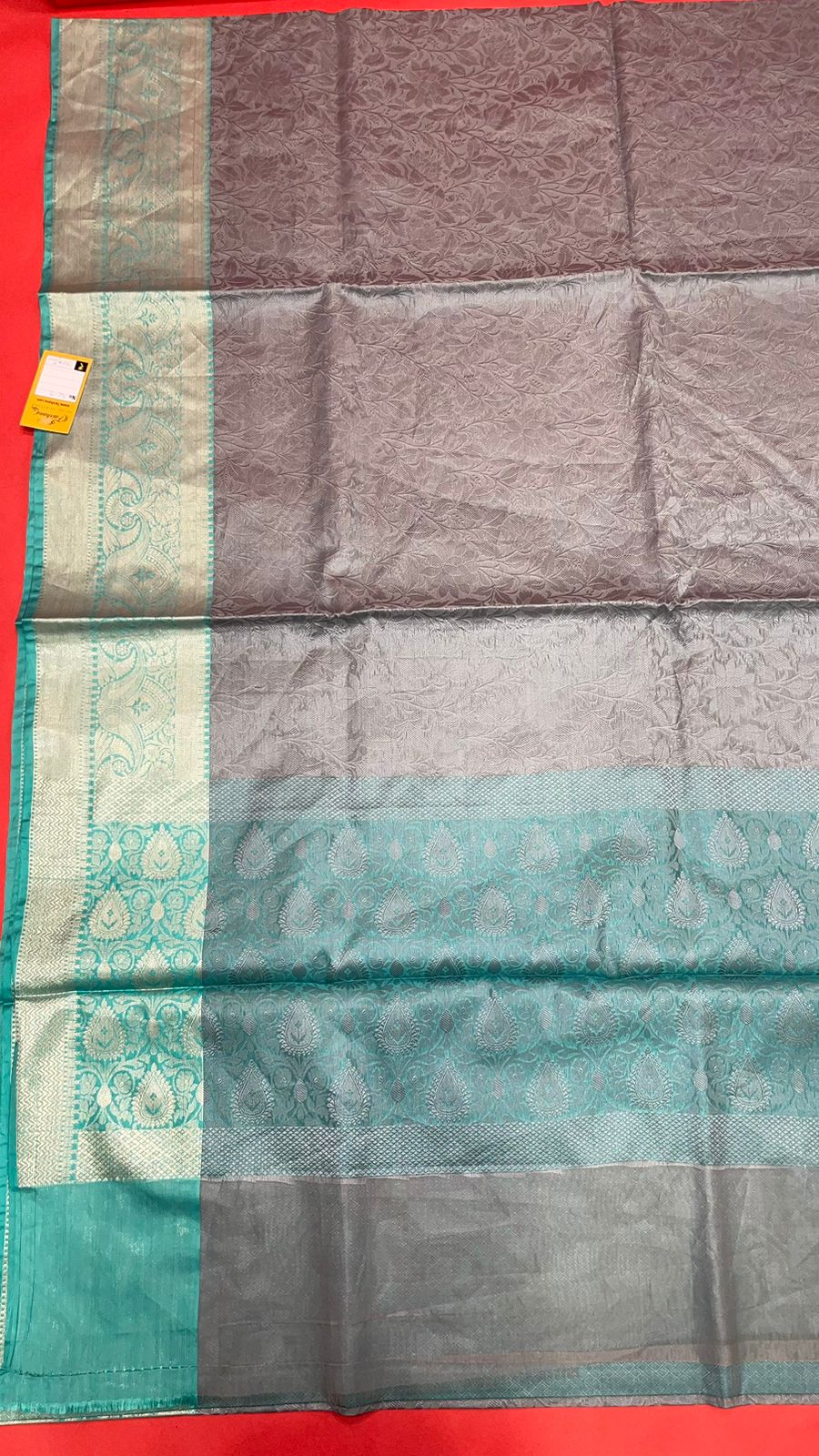 Grey Tanchoi Banarasi Sarees For Women GEBC2
