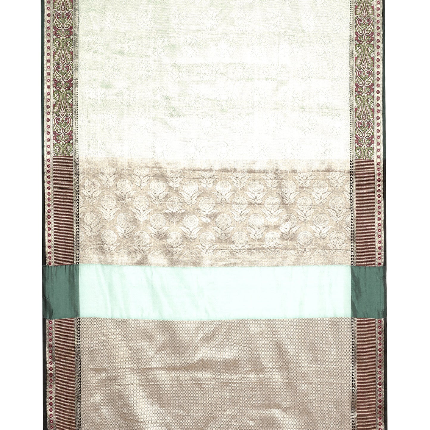 Sea Green Kanchi Silk Banarasi Sarees For Women GEBE10