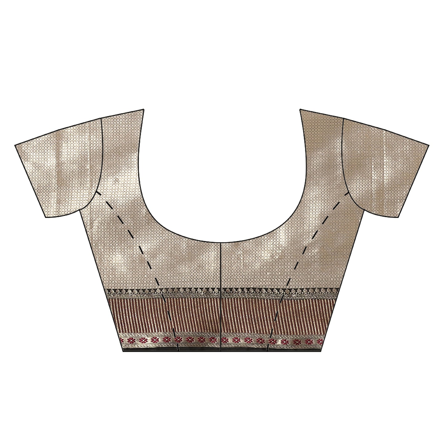 Faishana Presents Sea Green Zari Kanchi Silk Brocade Contrast Silver Gold Jamwar Border Banarasi Saree