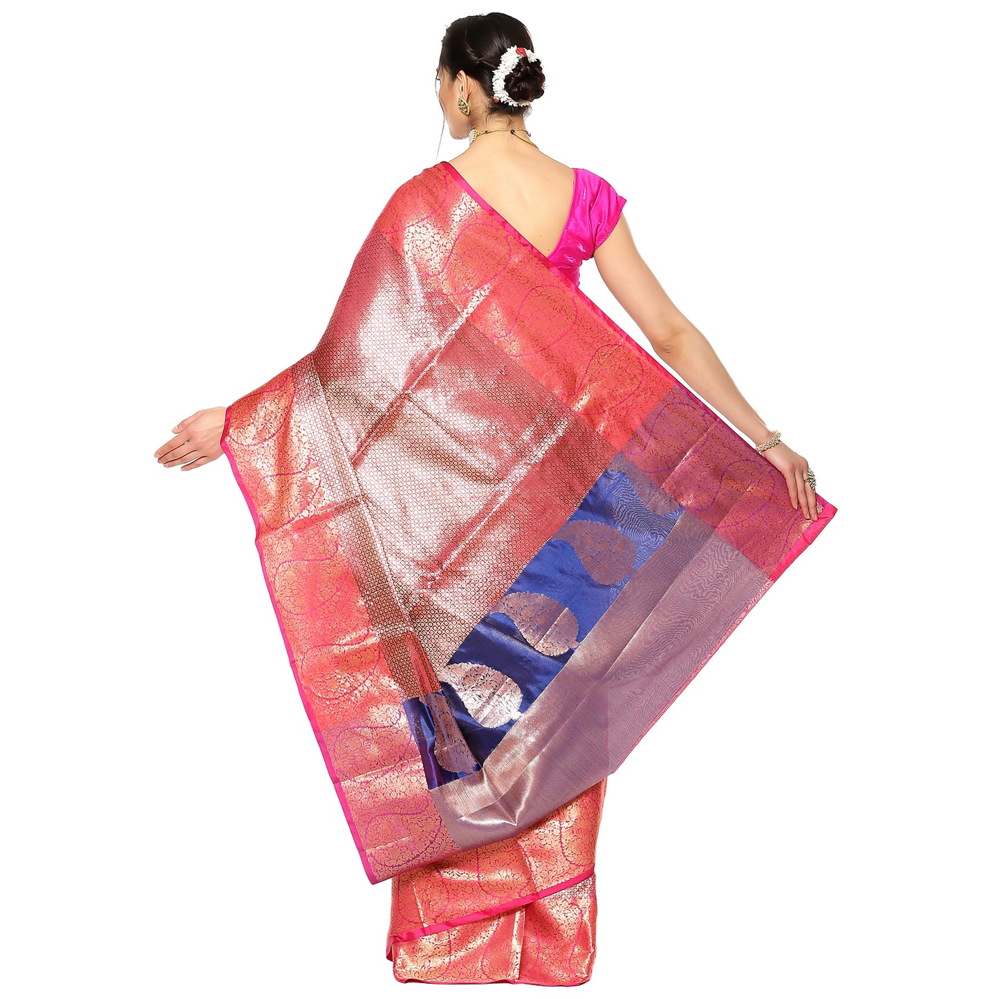 Brown Kanchi Silk Banarasi Sarees For Women GEBE14