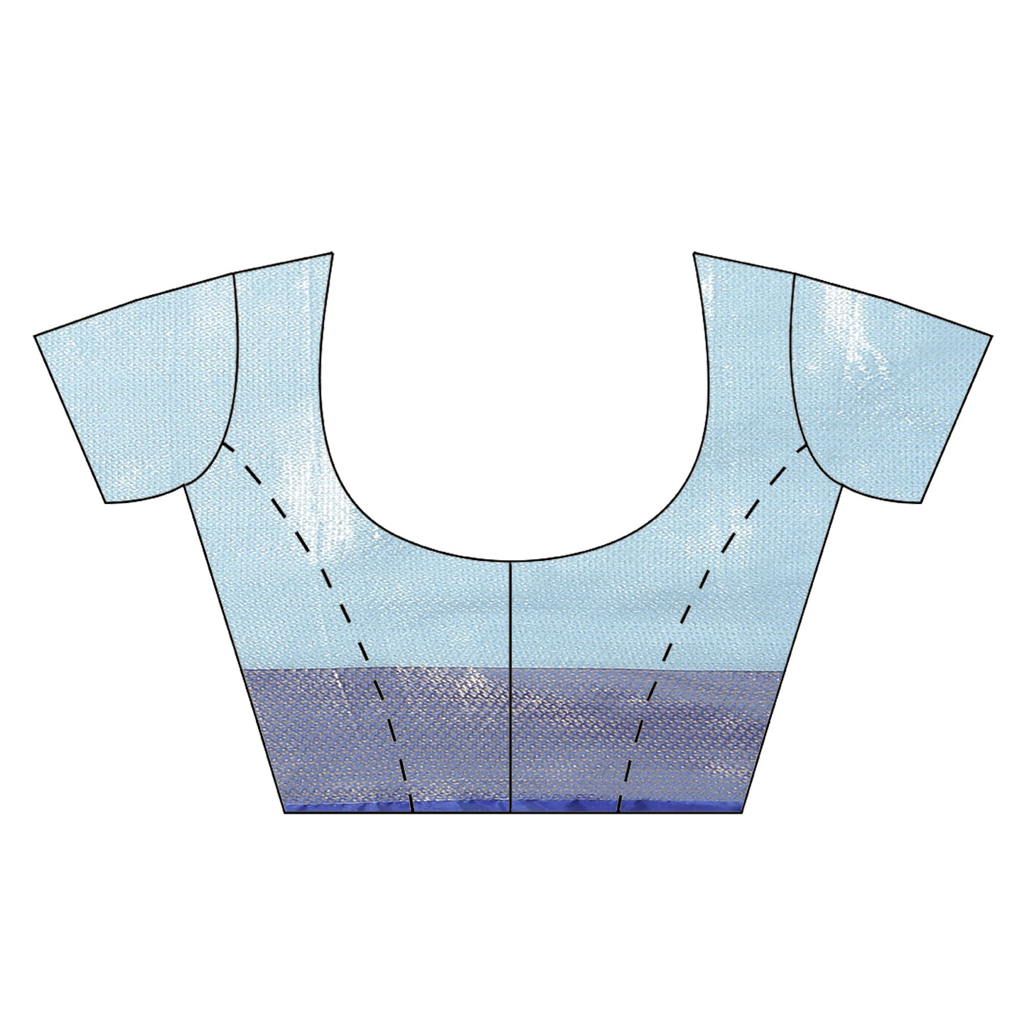 Faishana Presents Sky Blue Zari Kanchi Silk Brocade Contrast Royal Blue Zari Pattu Border Banarasi Saree