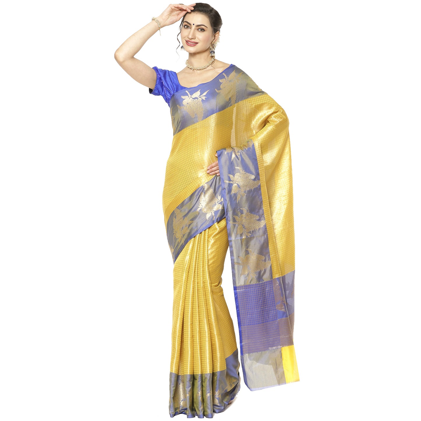 Gold Kanchi Silk Banarasi Sarees For Women GEBE18