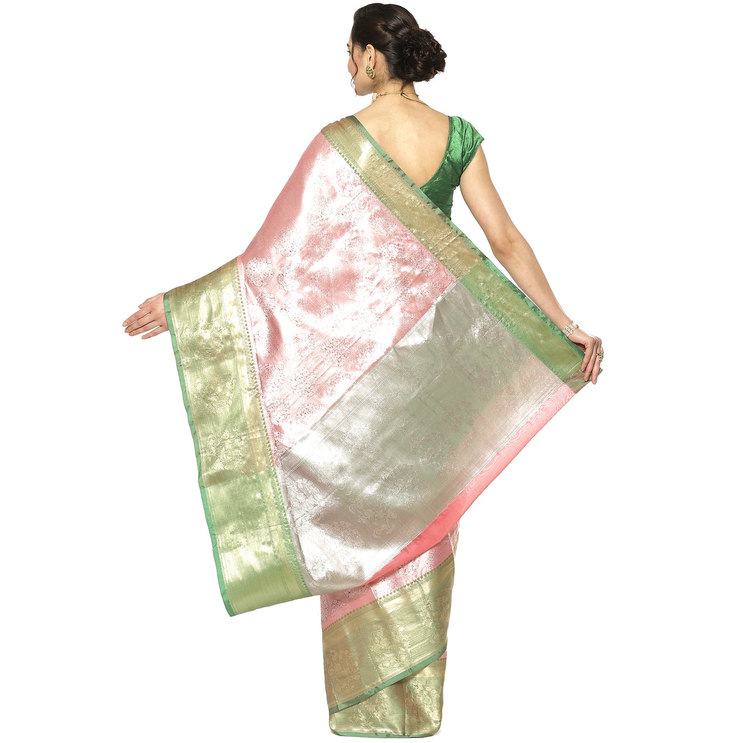 Pink Kanchi Silk Banarasi Sarees For Women GEBE20