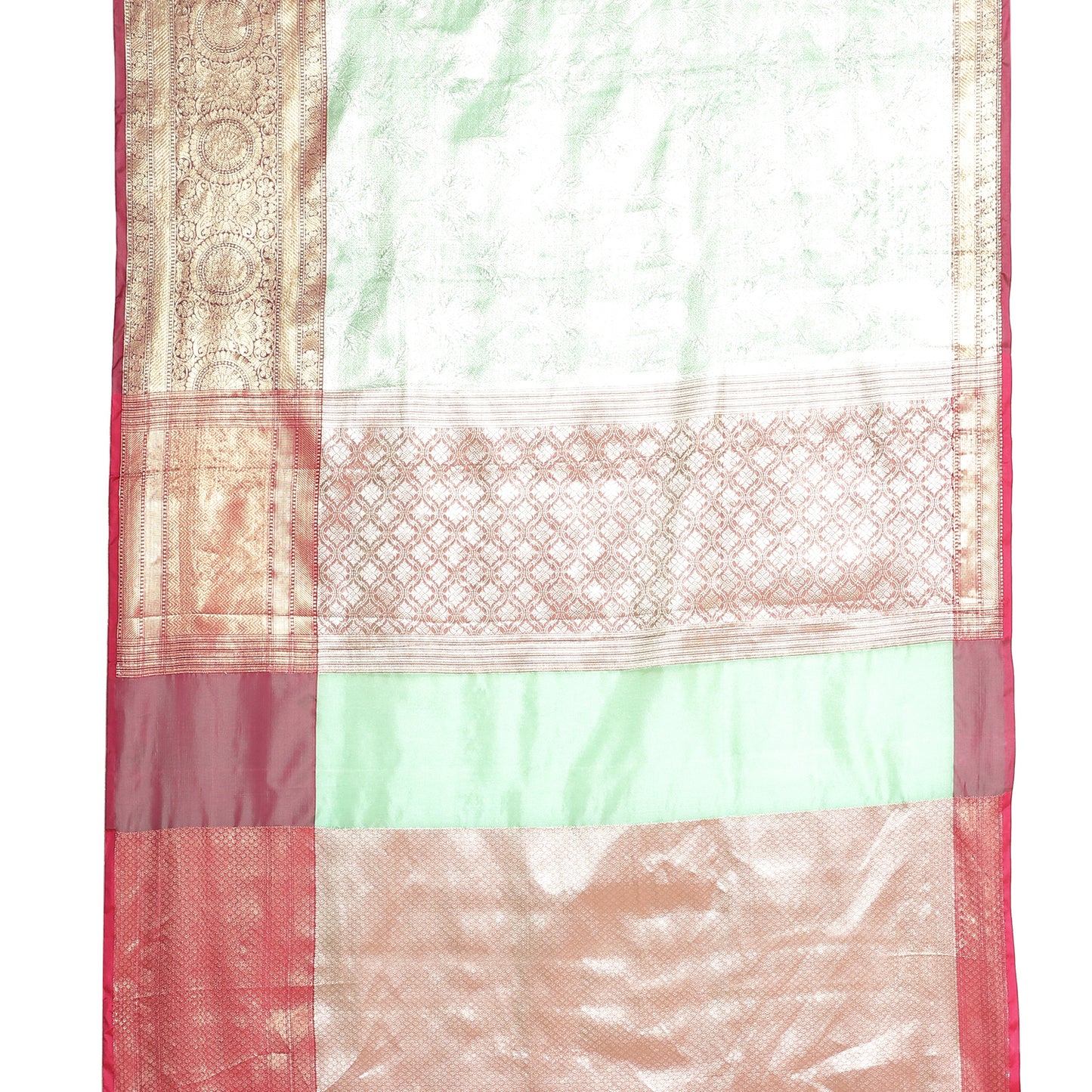 Sea Green Kanchi Silk Banarasi Sarees For Women GEBE22
