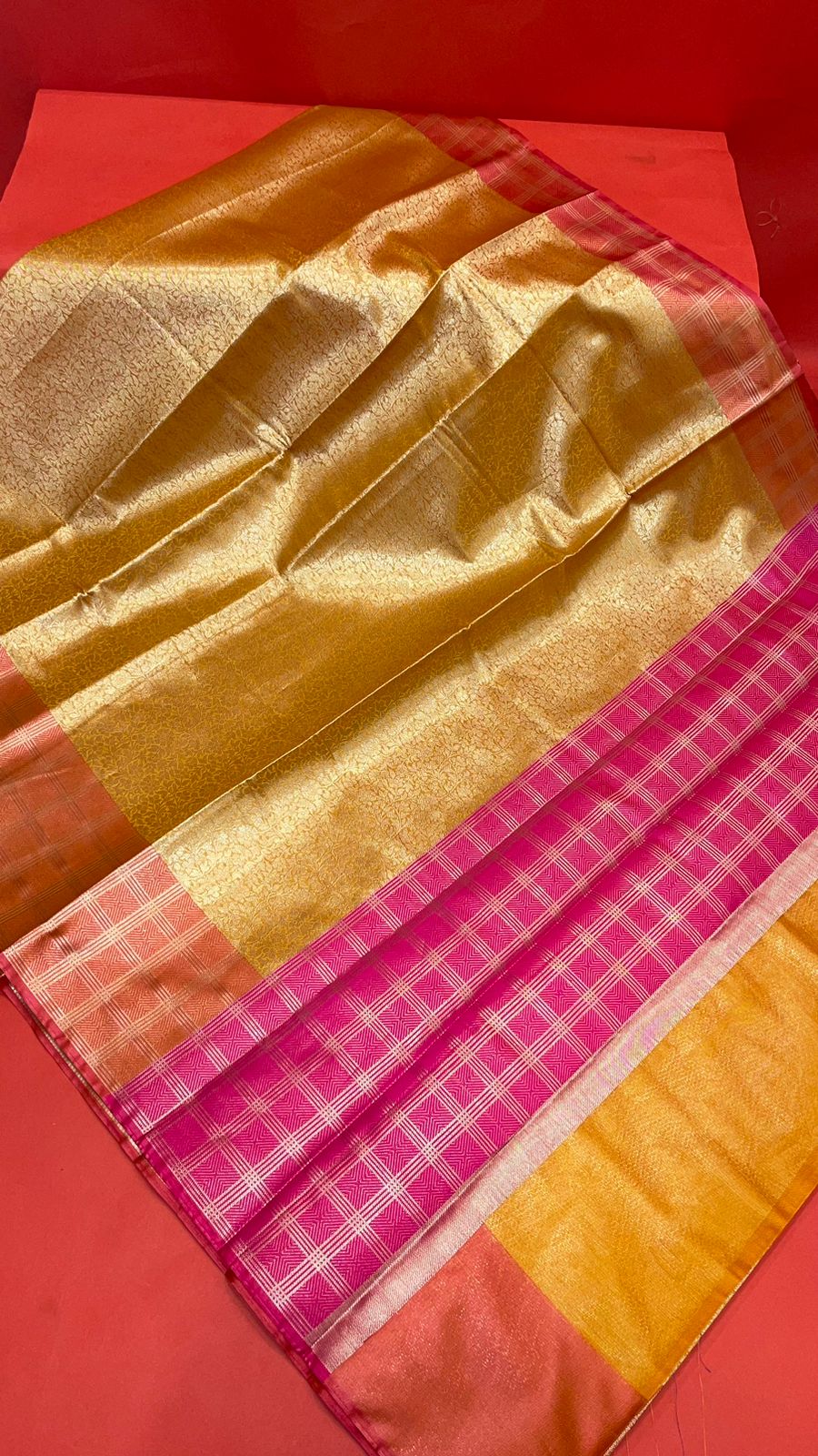 Orange Kanchi Silk Banarasi Sarees For Women GEBE23