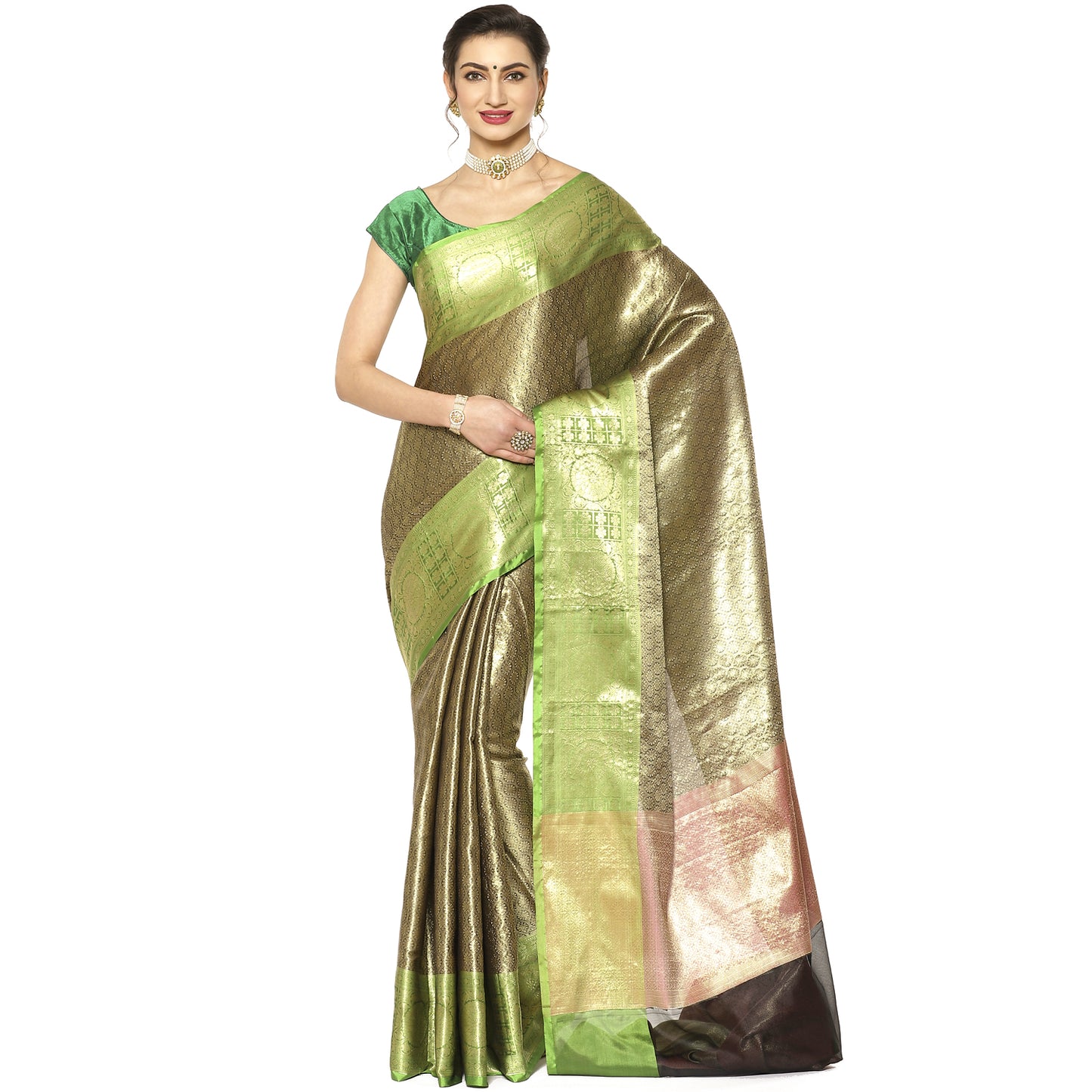 Black Kanchi Silk Banarasi Sarees For Women GEBE25