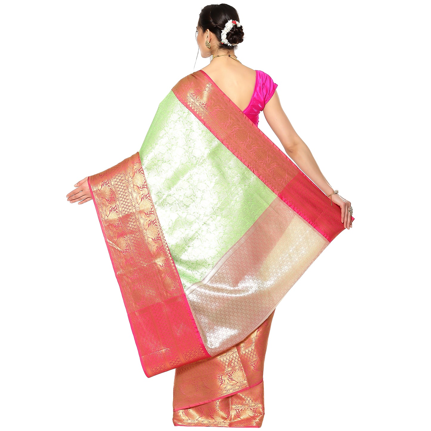 Green Kanchi Silk Banarasi Sarees For Women GEBW9