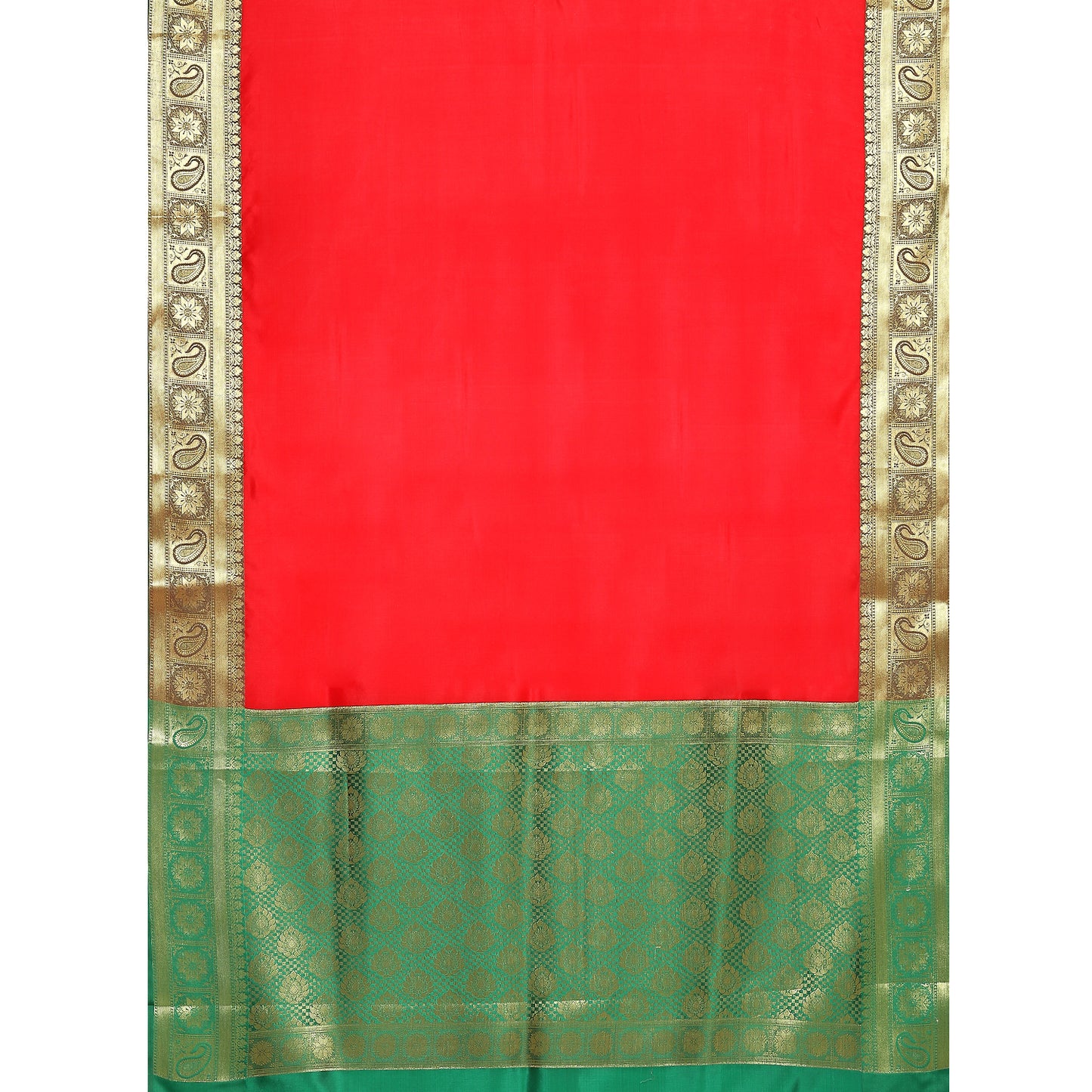 Red Valkalam Katan Silk Banarasi Sarees For Women GEKH25