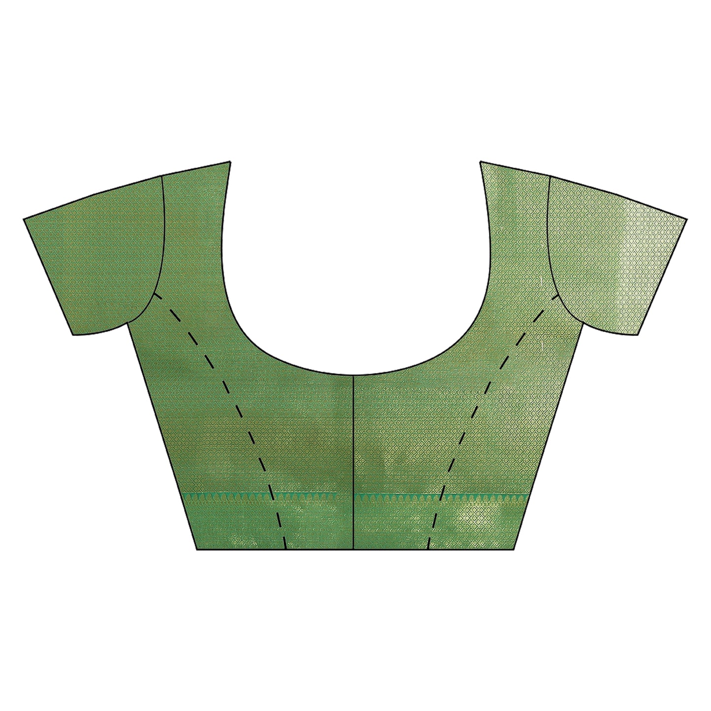 Faishana Presents Green Katan Silk Plain Zari Anchal With Contrast Green Zari Border Banarasi Saree