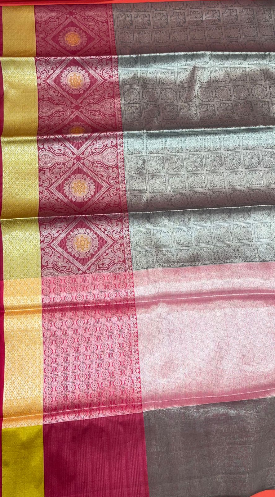 Grey Kanjeevaram Banarasi Sarees For Women GEMA13