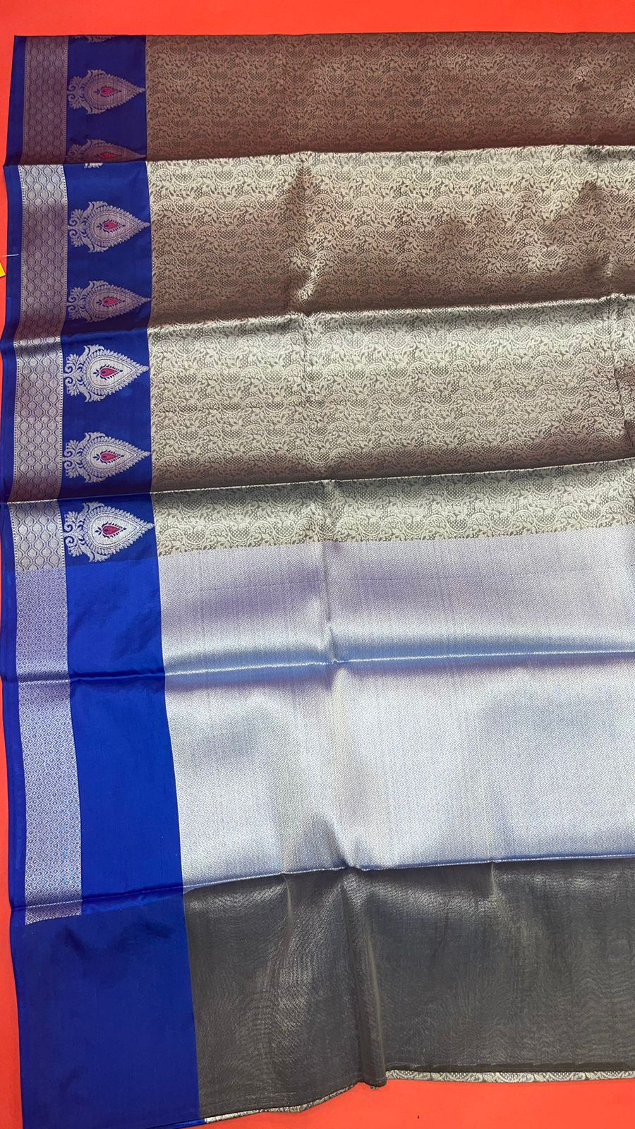 Grey Kanjeevaram Banarasi Sarees For Women GEMA15
