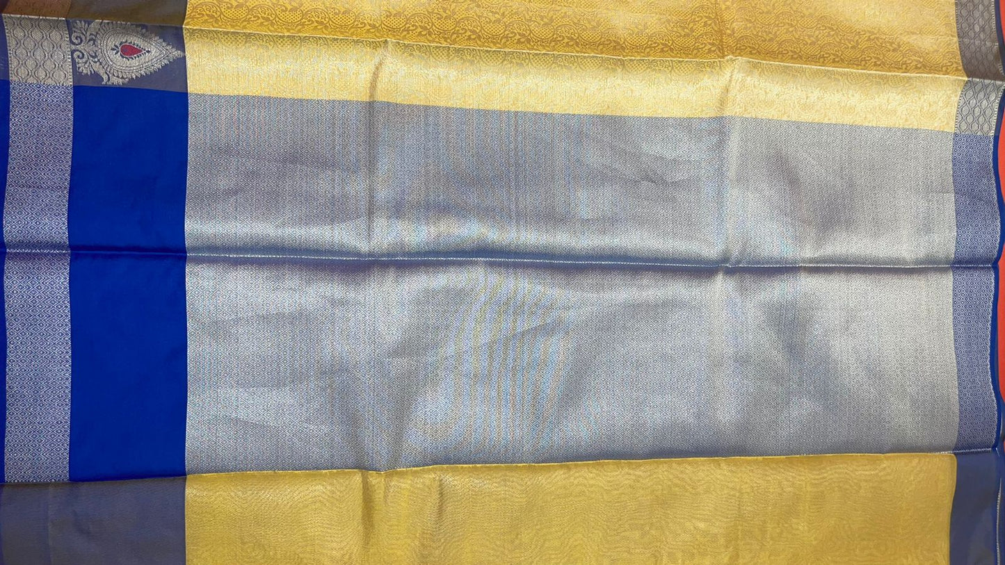 Gold Kanjeevaram Banarasi Sarees For Women GEMA16