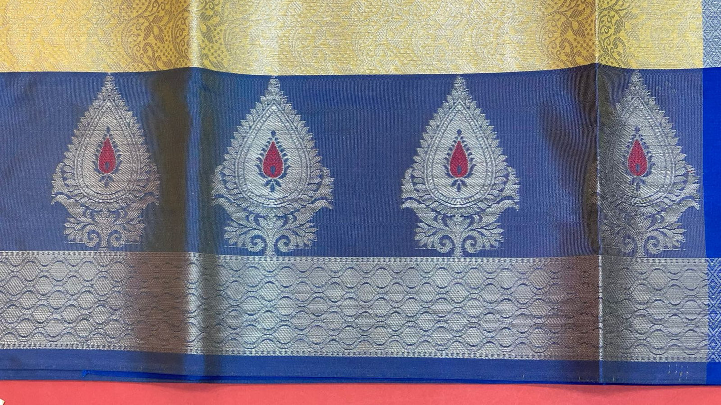 Gold Kanjeevaram Banarasi Sarees For Women GEMA16