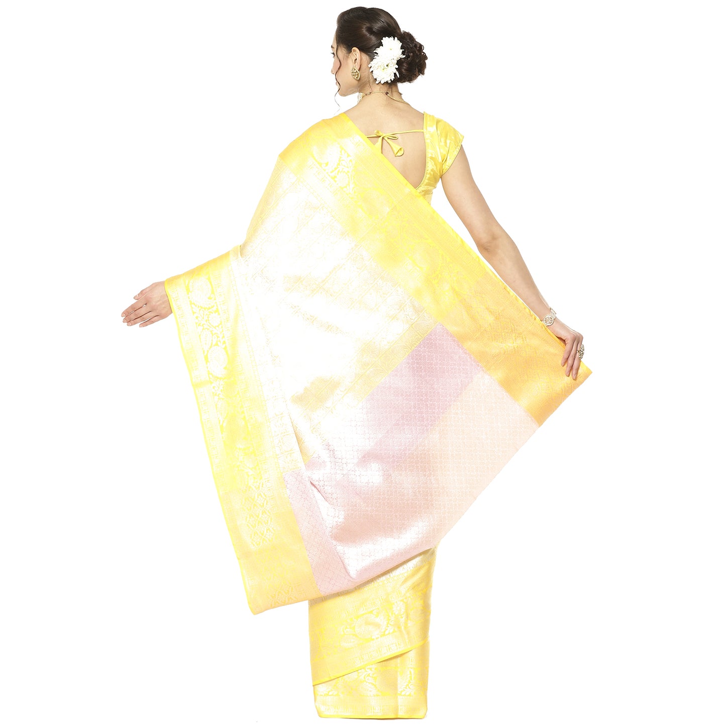 Gold Kanjeevaram Banarasi Sarees For Women GEMA30