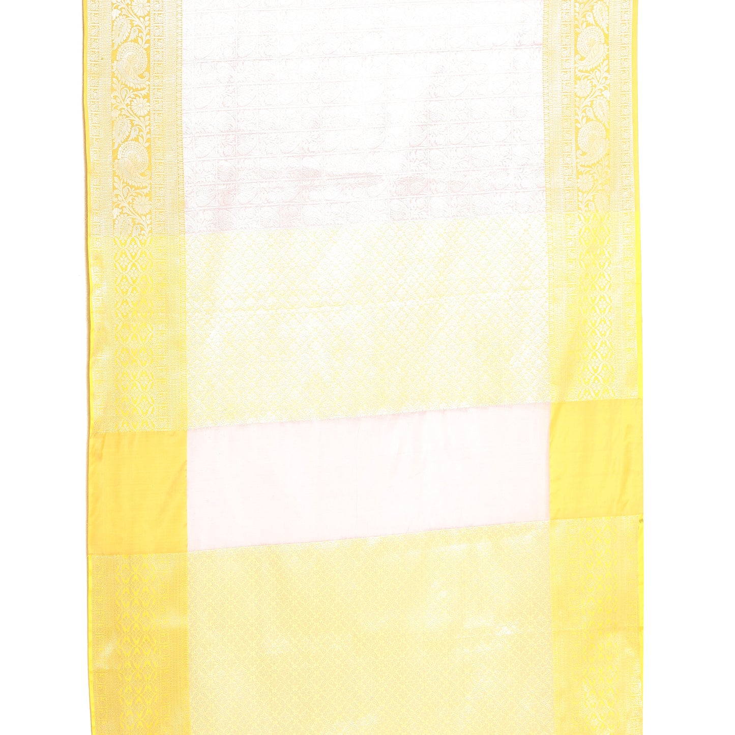 Faishana Presents Pink Silver Zari Kanchi Silk Tanchoi Brocade Contrast Gold Skirt Meena Border Banarasi Saree