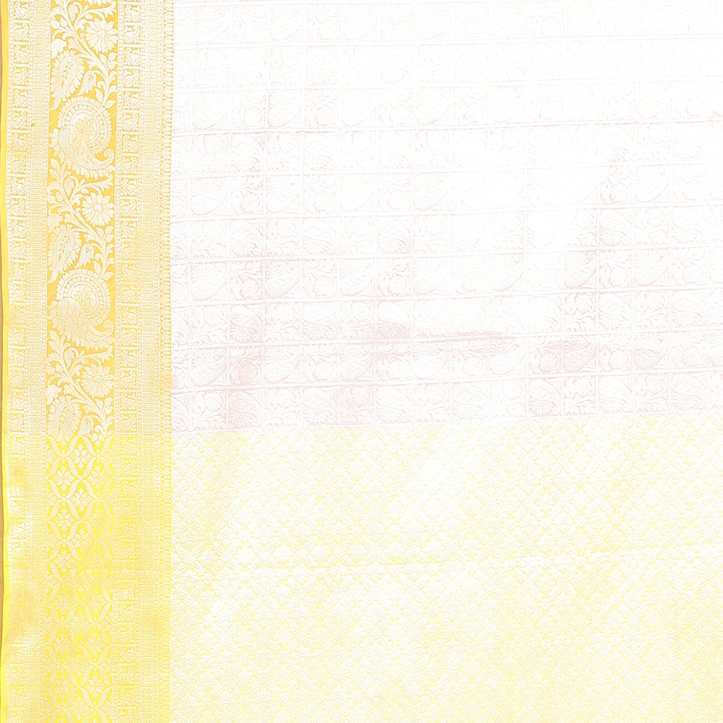 Faishana Presents Pink Silver Zari Kanchi Silk Tanchoi Brocade Contrast Gold Skirt Meena Border Banarasi Saree