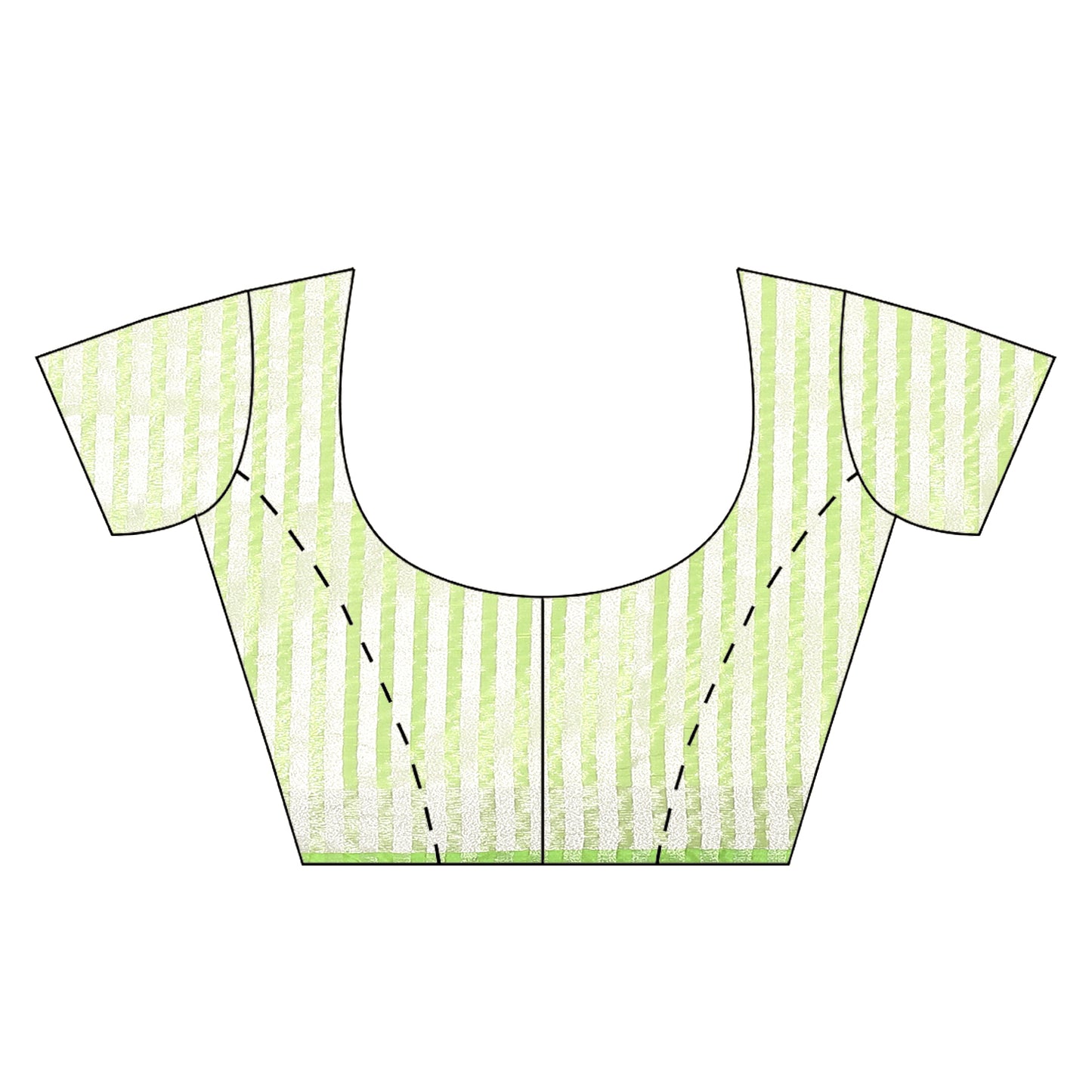 Faishana Presents Green Silver Zari Glass Tissue Tanchoi Contrast Large Border Banarasi Saree