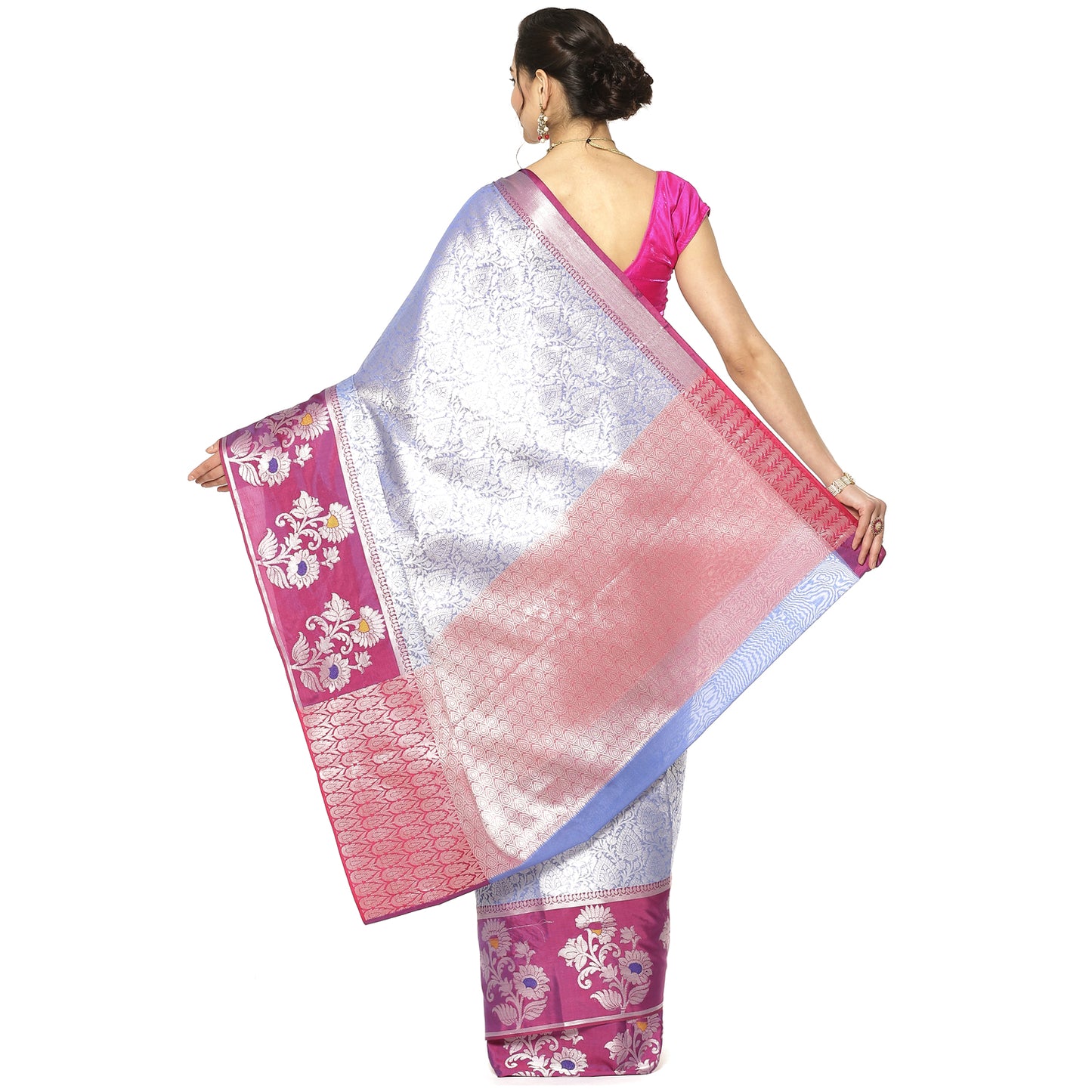 Blue Kanjeevaram Banarasi Sarees For Women GEMA6
