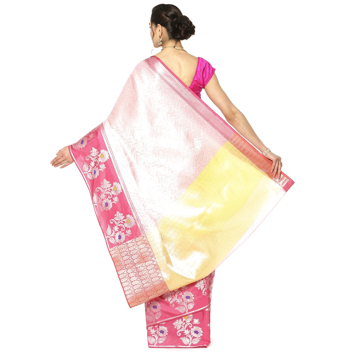 Pink Kanjeevaram Banarasi Sarees For Women GEMA8