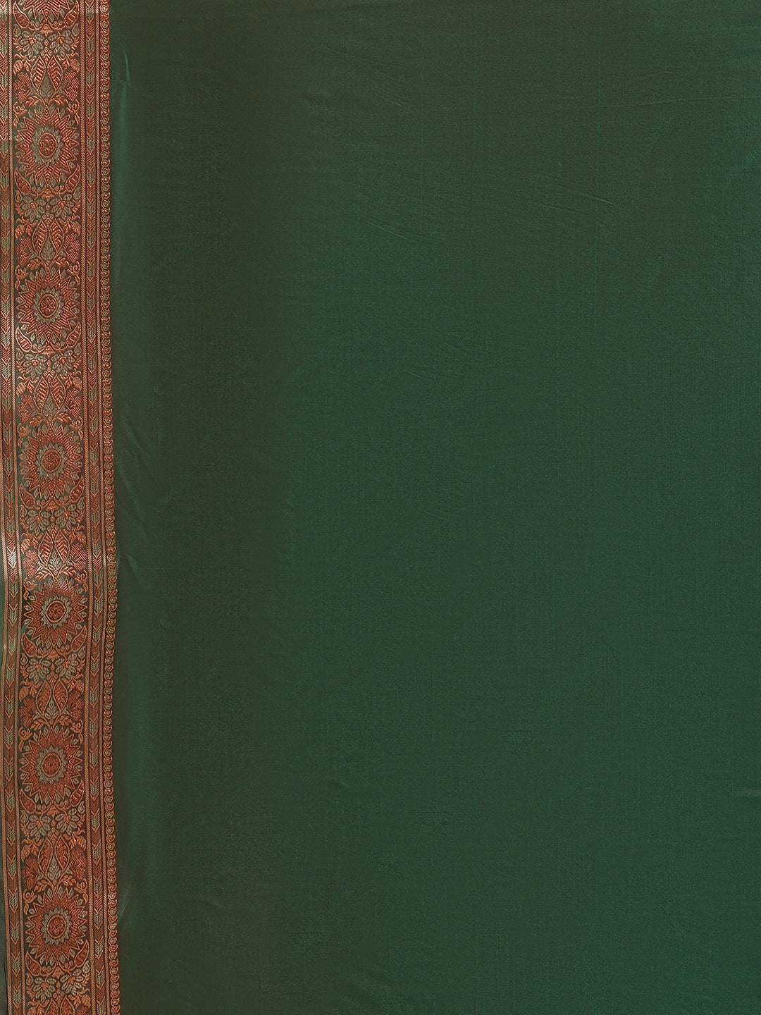 Faishana Handwoven Purple Valkalam Katan Silk Booti Border With Green Blouse Banarasi Saree