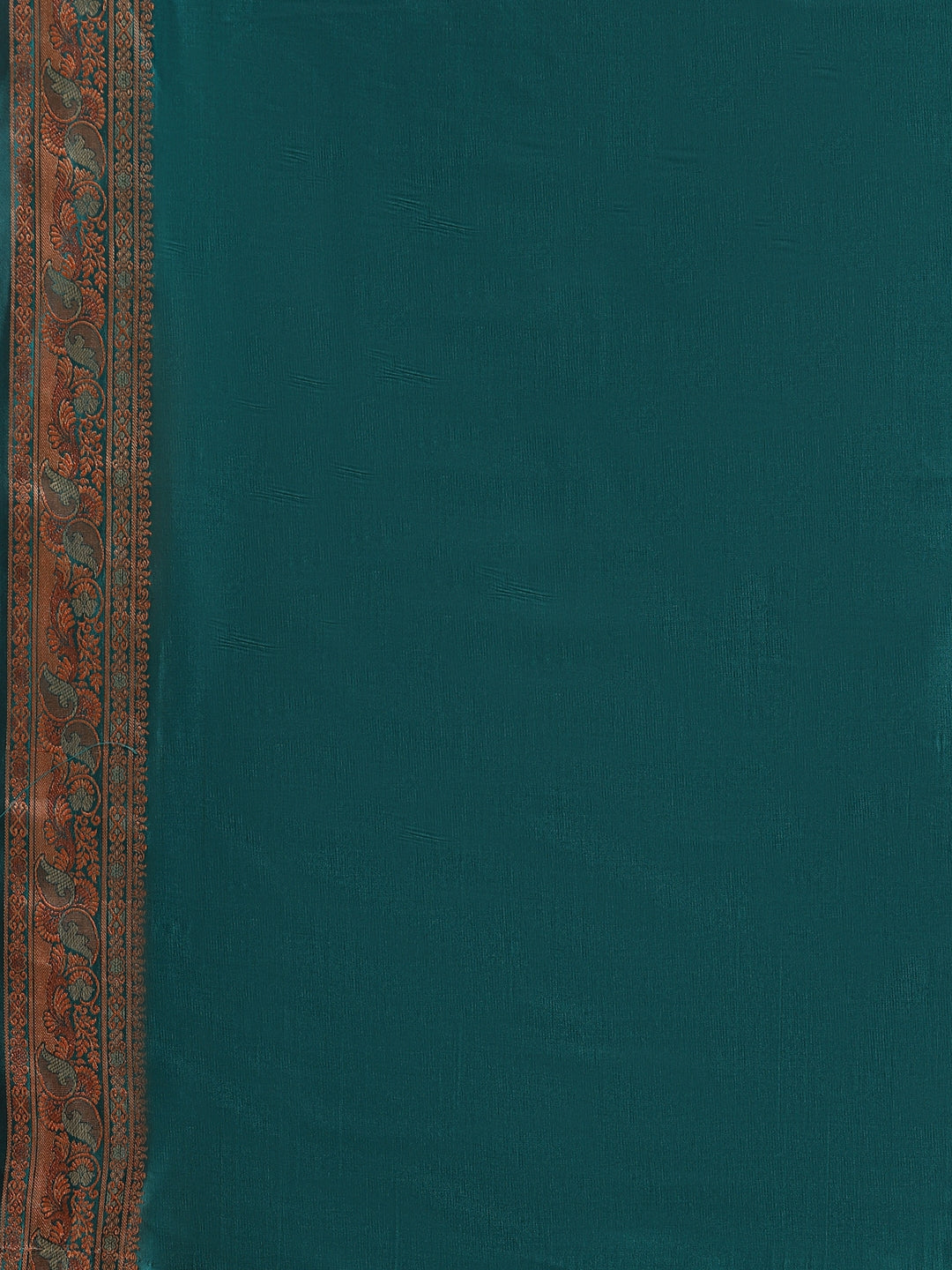 Faishana Handwoven Mauve Valkalam Katan Silk Plain Resham Border With Seagreen Blouse Banarasi Saree