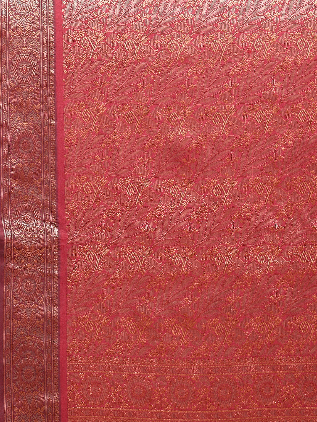 Faishana Handwoven Grey Valkalam Katan Silk Booti Border With Maroon Blouse Banarasi Saree