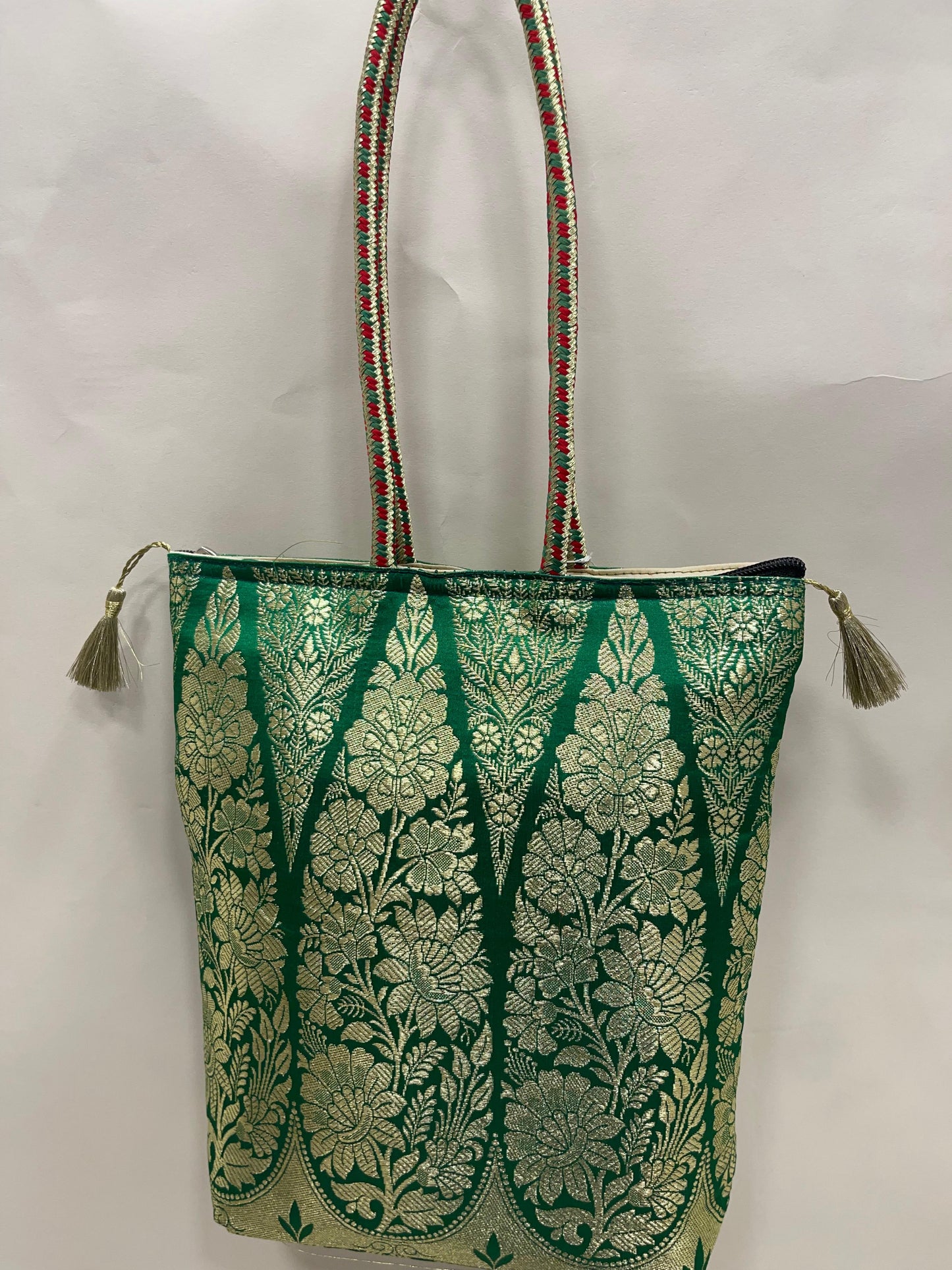 Green Banarasi Hand Bag HBG_501