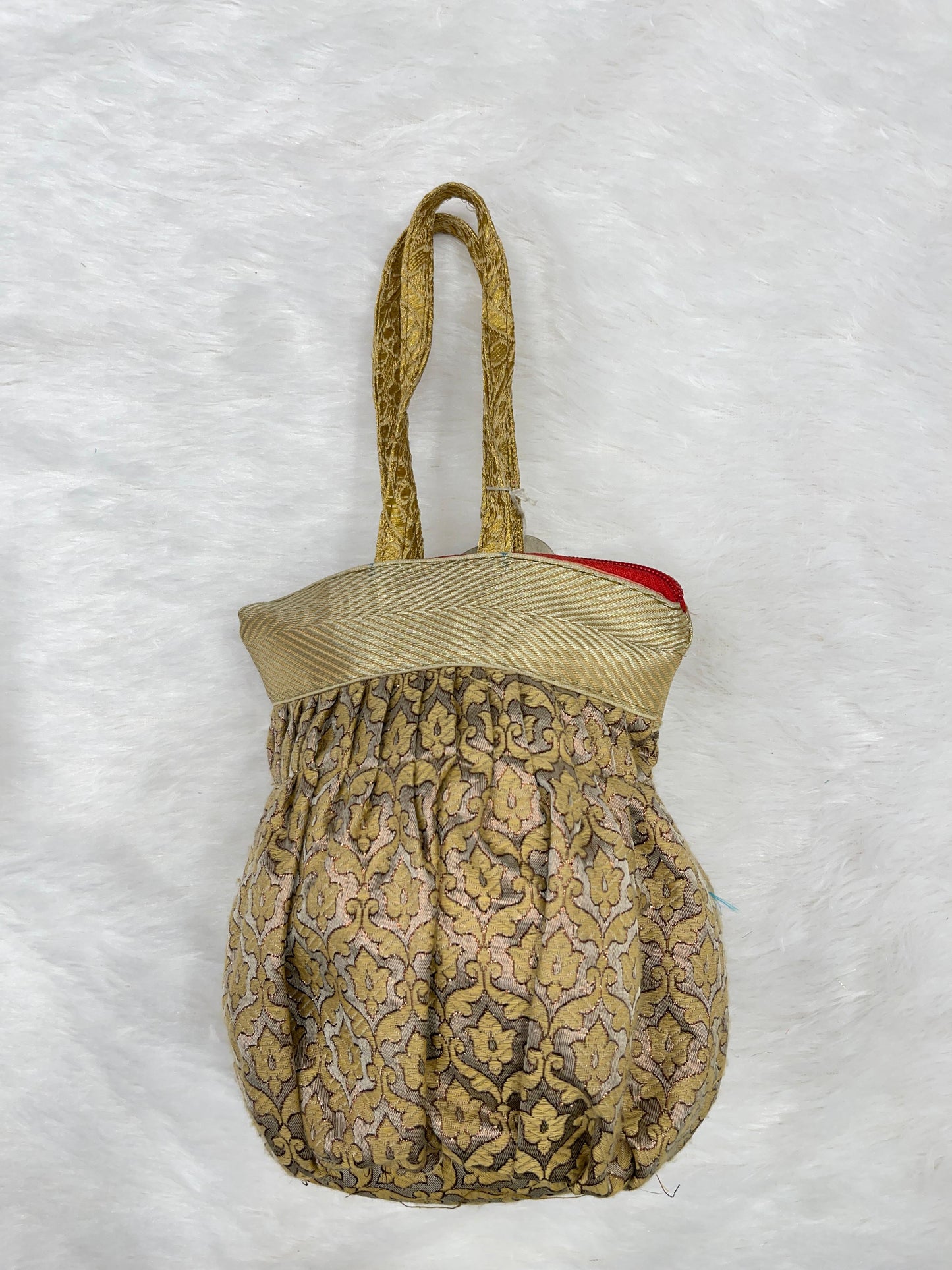 Cream Banarasi Potli Bag HBG_61