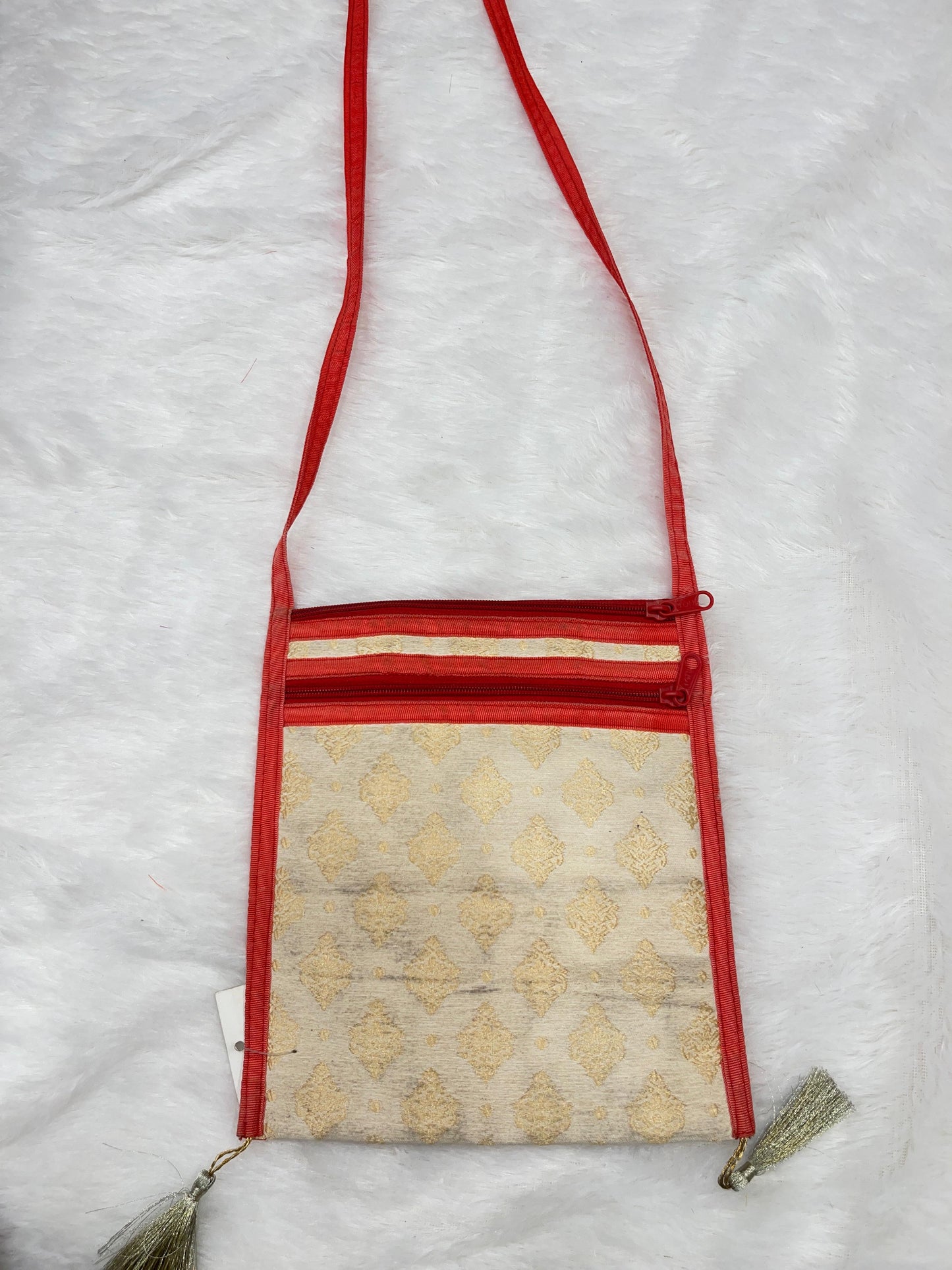 Beige Banarasi Mobile Pouch HBG_77