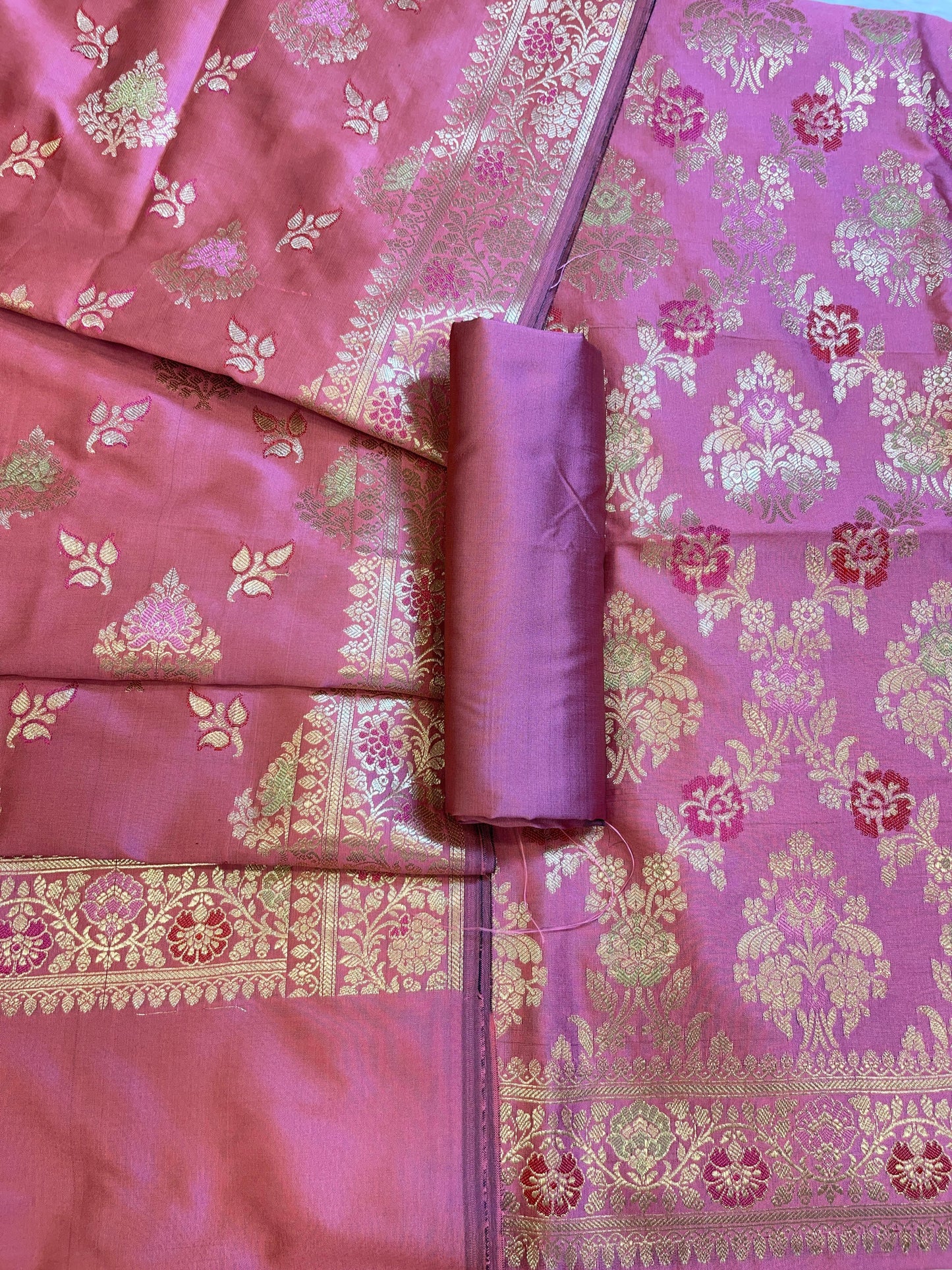 Mauve Semi Silk Alfi Minakari Zari Jaal Banarasi Suit 1000AJ_SSLK11