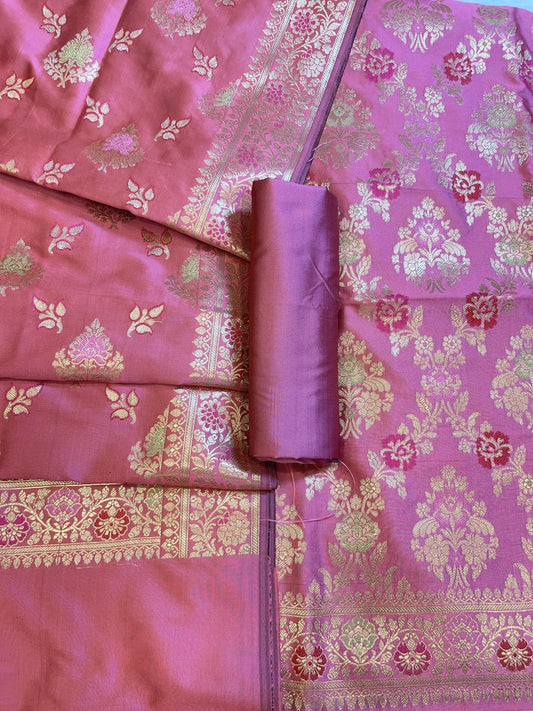 Mauve Semi Silk Alfi Minakari Zari Jaal Banarasi Suit 1000AJ_SSLK11