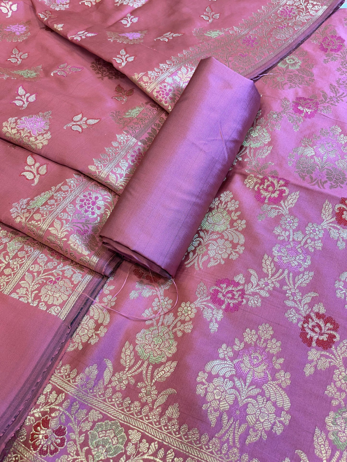 Mauve Semi Silk Alfi Minakari Zari Jaal Banarasi Suit 1000AJ_SSLK11