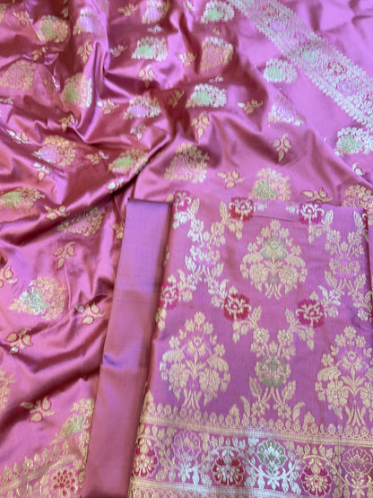 Mauve Semi Silk Alfi Minakari Zari Jaal Banarasi Suit 1000AJ_SSLK11