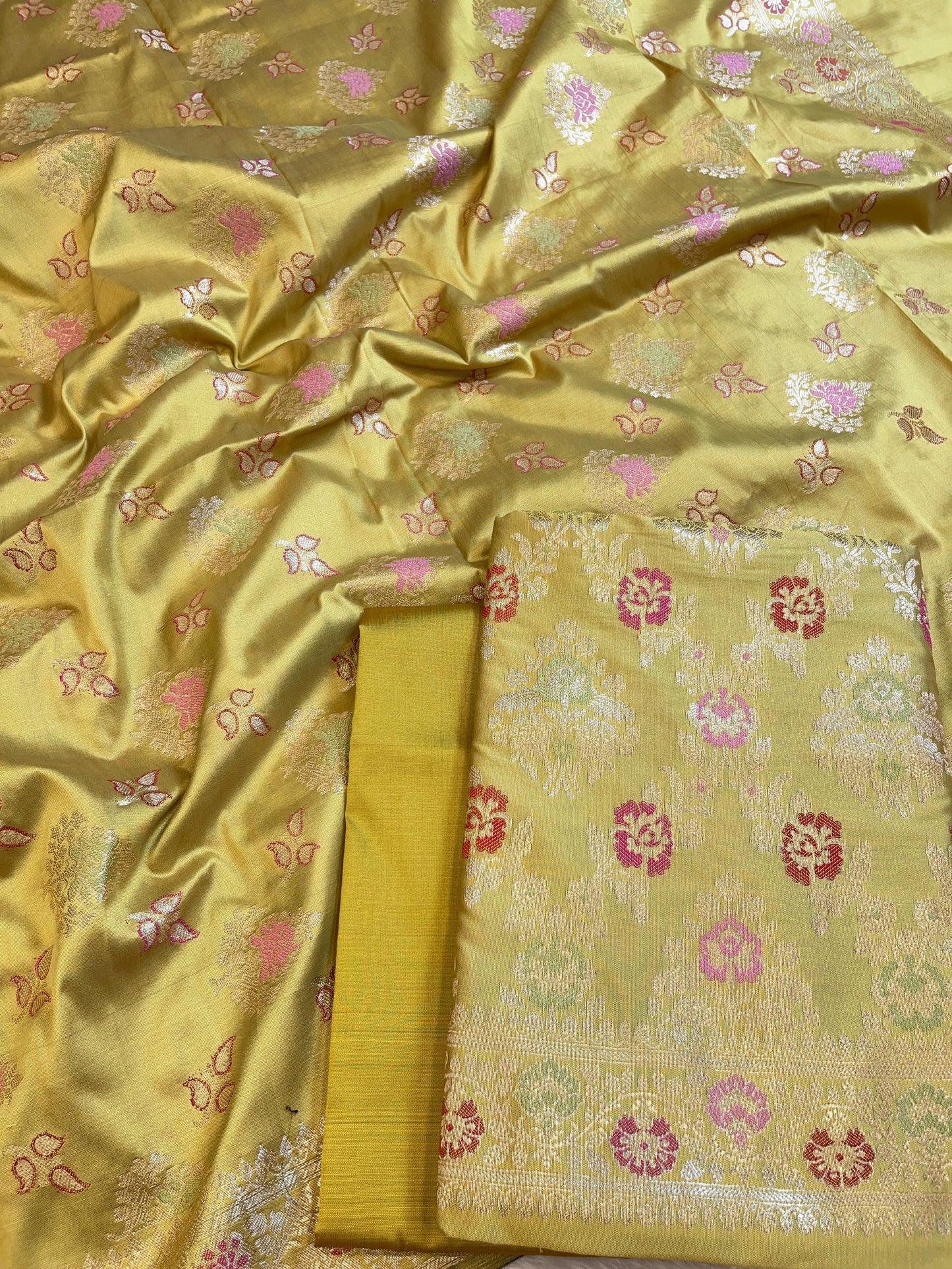 Olive Semi Silk Alfi Minakari Zari Jaal Banarasi Suit 1000AJ_SSLK15