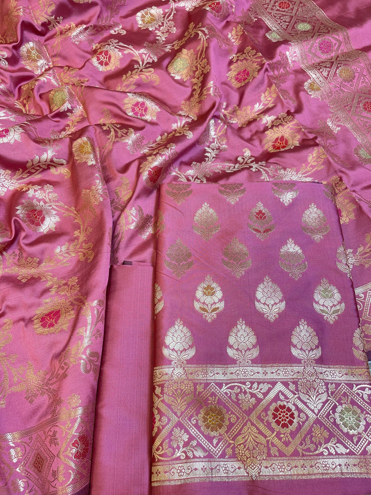 Light Purple Semi Silk Alfi Zari Booti Minakari Banarasi Suit 1000AJ_SSLK3