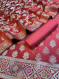 Red Semi Silk Alfi Mina Zari Booti Minakari Banarasi Suit 1000AJ_SSLK5