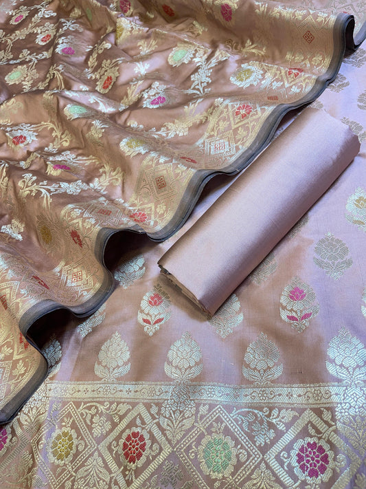 Mauve Semi Silk Alfi Mina Zari Booti Minakari Banarasi Suit 1000AJ_SSLK9