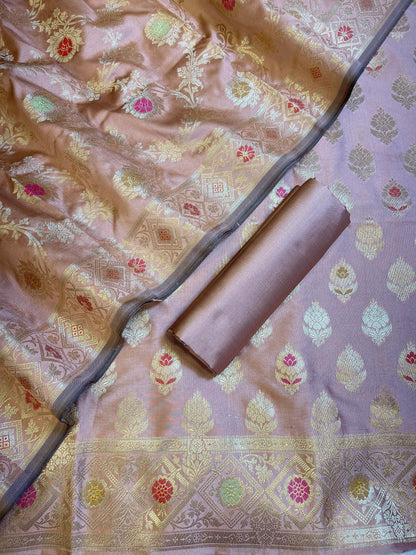 Mauve Semi Silk Alfi Mina Zari Booti Minakari Banarasi Suit 1000AJ_SSLK9