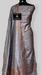 Grey Mulberry Chiniya Silk Resham Jaal Banarasi Suit Set 1000SKL_MEL1
