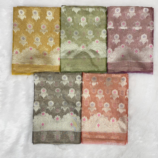 Tissue Contrast Banarasi 3 pcs Suit 1050IM_TC1-IM_TC5 SET