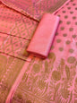 Coral Pink Cotton Dyable Floral Resham Zari Booti Banarasi Suit 10SHL_CD1