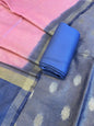 Blue Tissue Silk Zari Booti with Contrast Pink Dupatta Banarasi Suit 10SKL_TSUS5