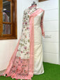 Cotton Dyable Embroidery Suit With Contrast Digital Print Peach Dupatta Banarasi Suit Set 1100SKL_CD6
